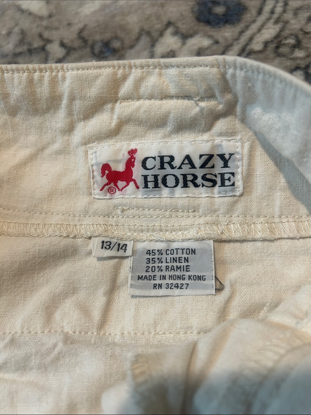 Crazy Horse”Old School” Casual Pleated Wide-Leg Pants - Cream - Picture 13 of 13